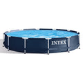 12 Foot Round Metal Frame Above Ground Swimming Pool with Filter Pump N414362