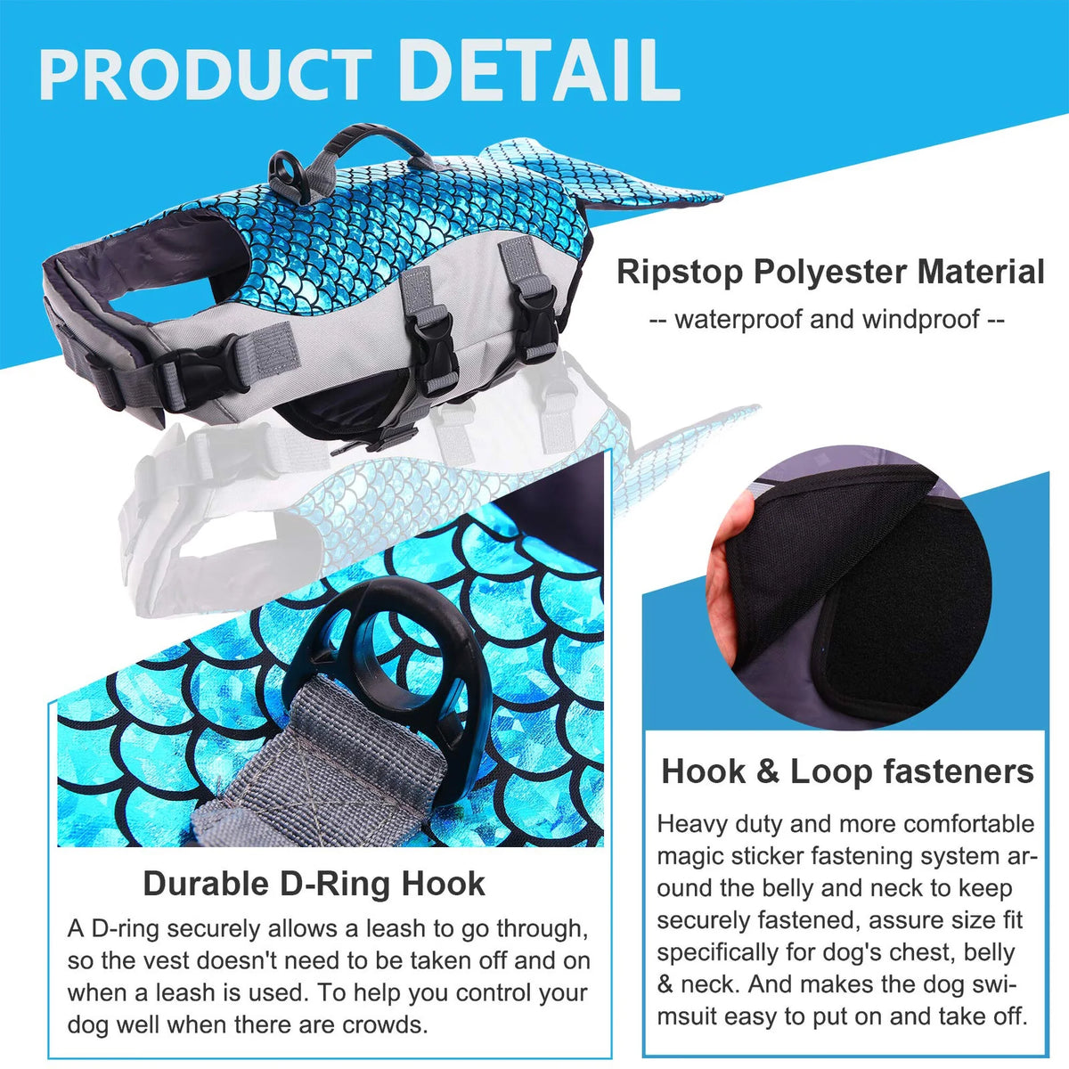 Reflective Dog Life Jacket with Rescue Handle Q952012
