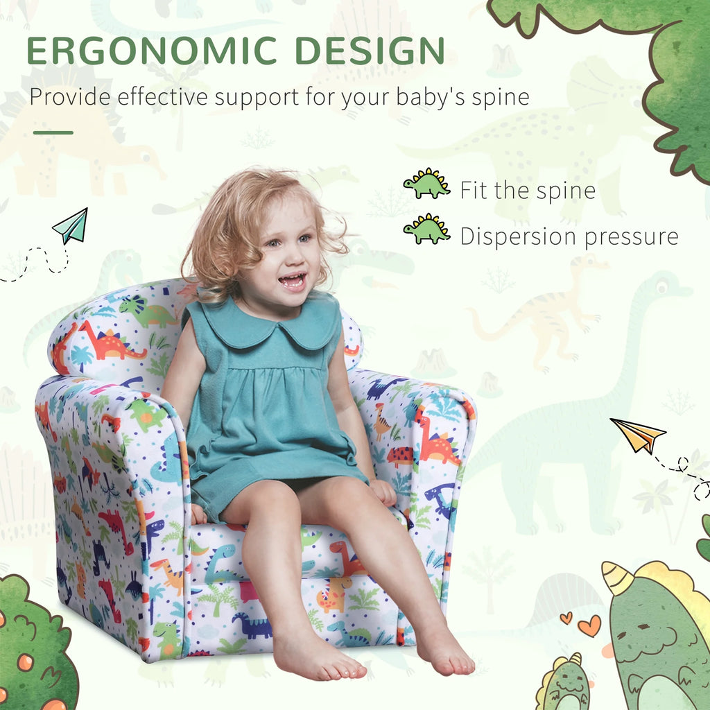 Kid's Sofa Armchair with Dinosaur Design X1523
