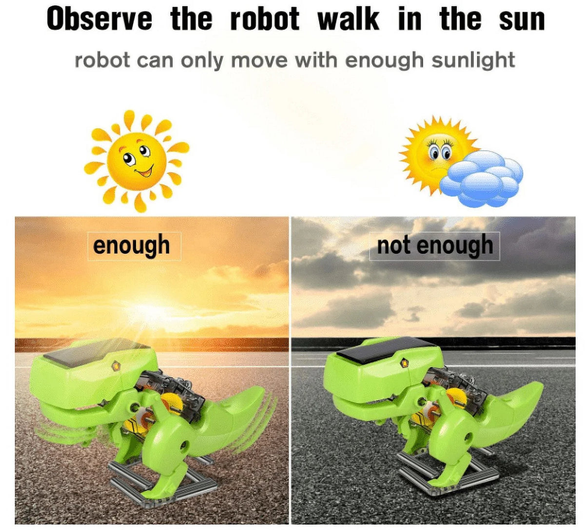 STEM Robot Building Kit 3 in 1 Solar Dinosaur Desk Robot with Manual Instructions S134