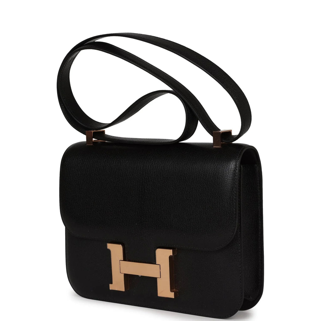 Black Chevre Leather Bag E8411