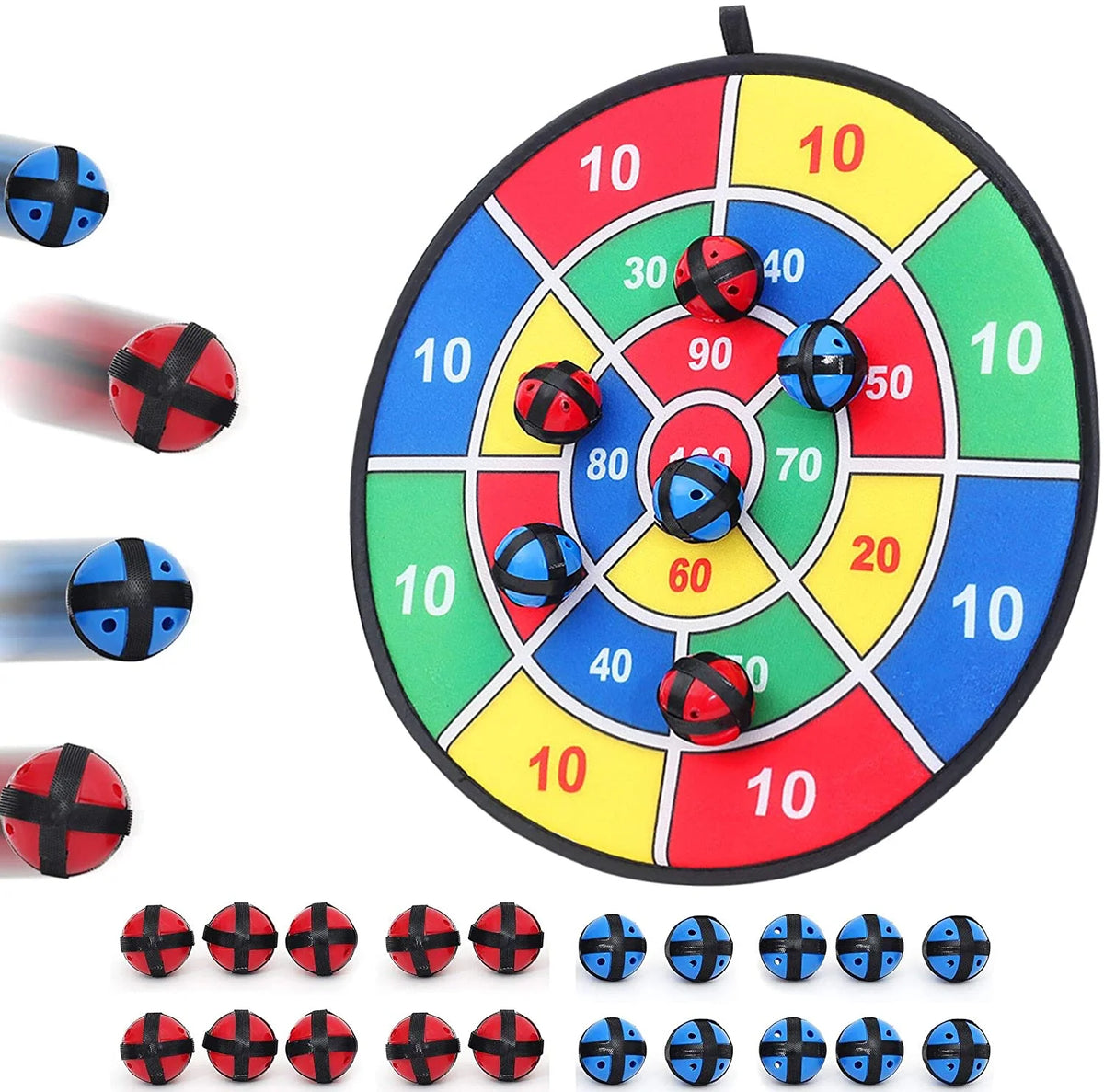 Fabric Dart Board Game with 20 Balls, 14.5 Inches Diameter W9260
