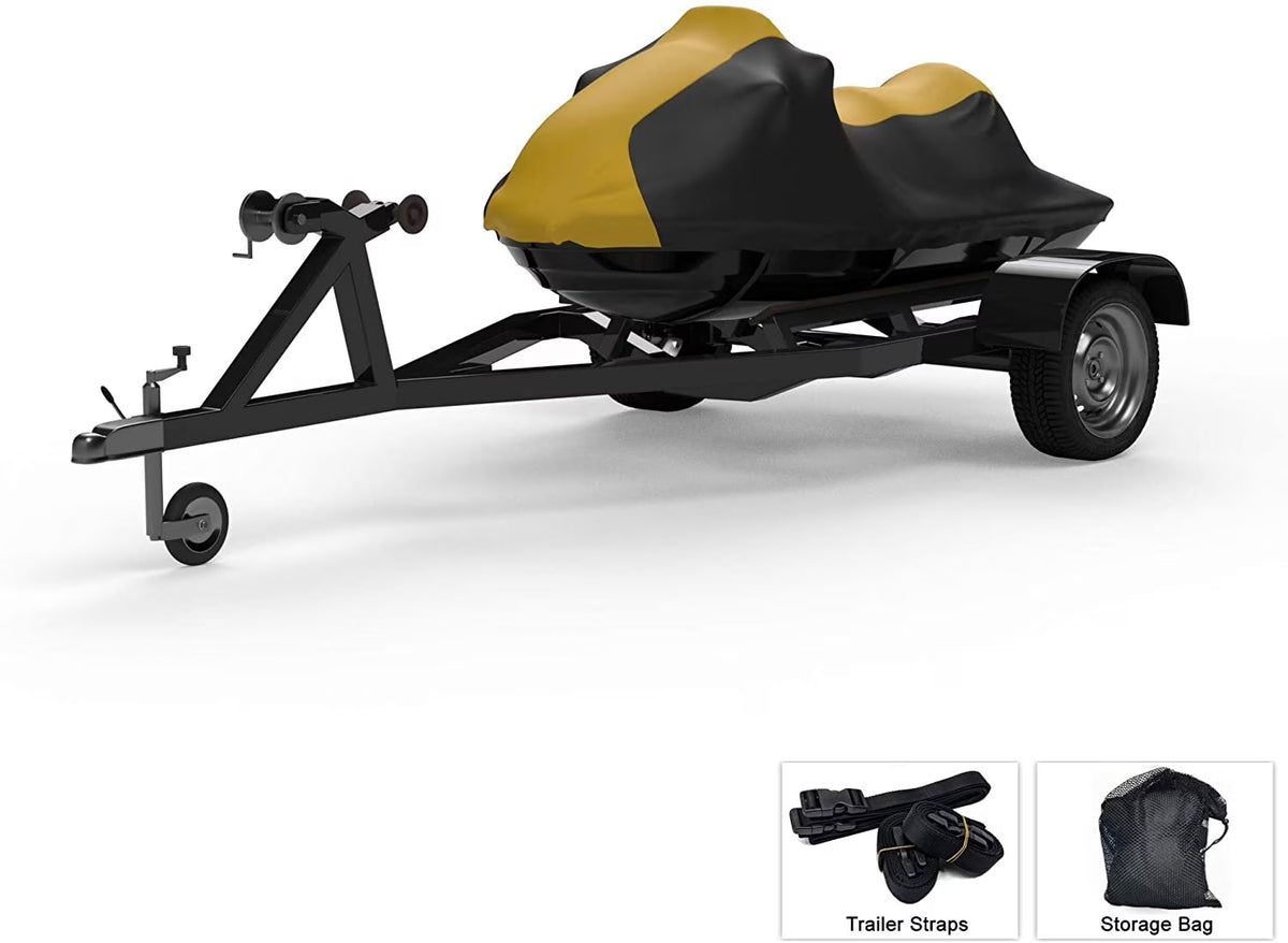 Yellow/Black Jet Ski Cover with Trailer Straps and Storage Bag Z5937