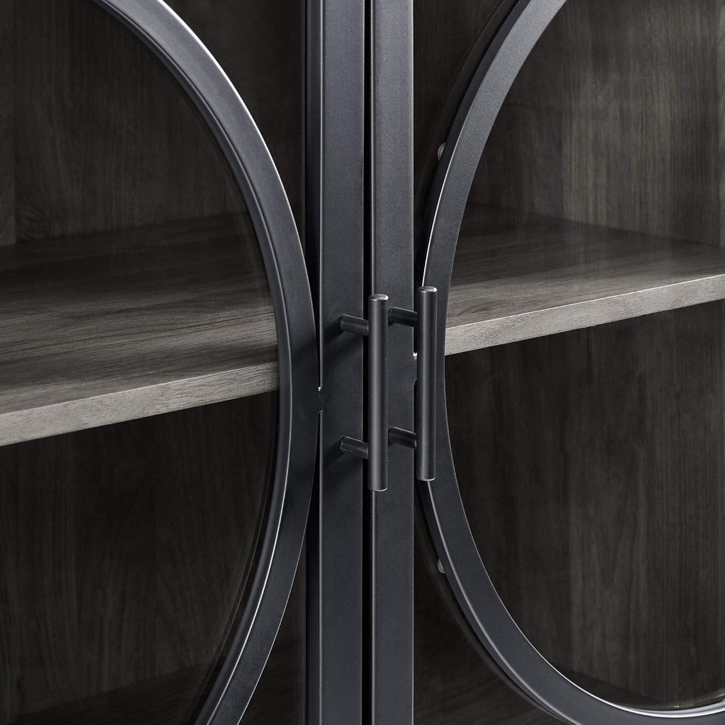 Slate Grey 30 Inch Metal Wood Buffet and Bar Cabinet G16382