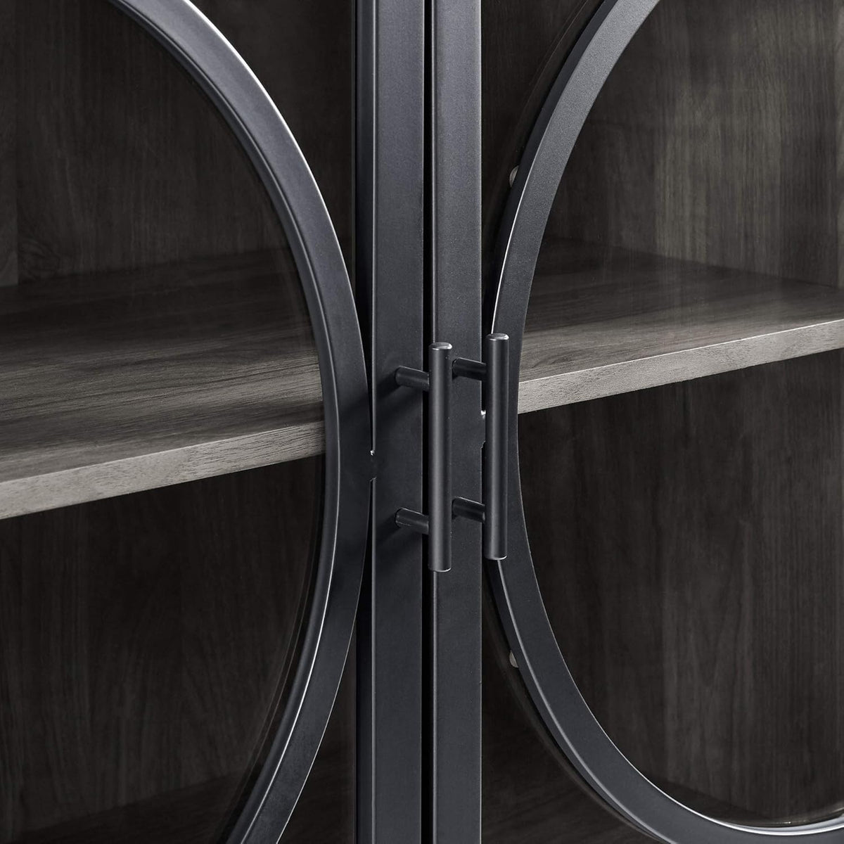 Slate Grey 30 Inch Metal Wood Buffet and Bar Cabinet G16382