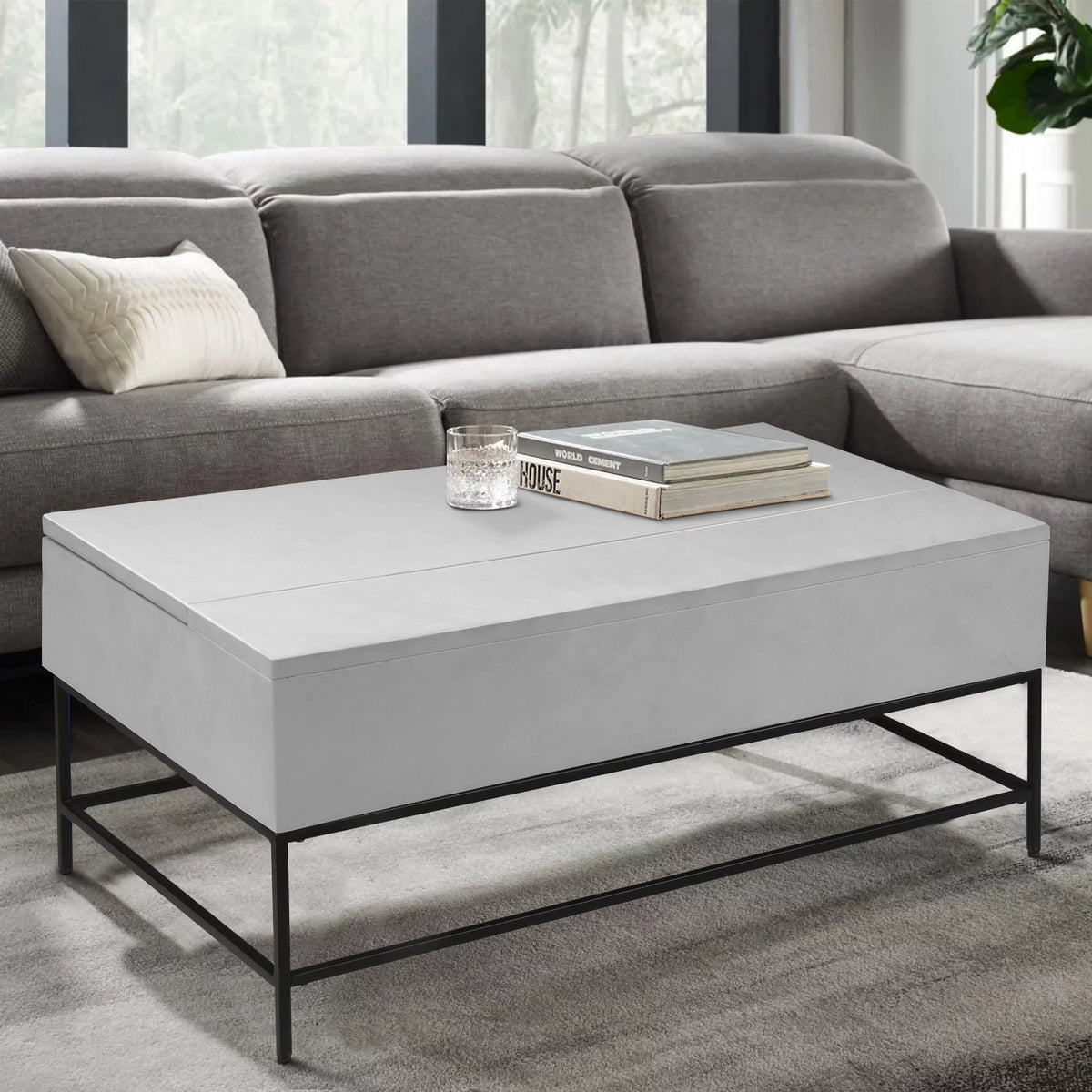 45 Inch Rectangular Mango Wood Lift Top Coffee Table M573386