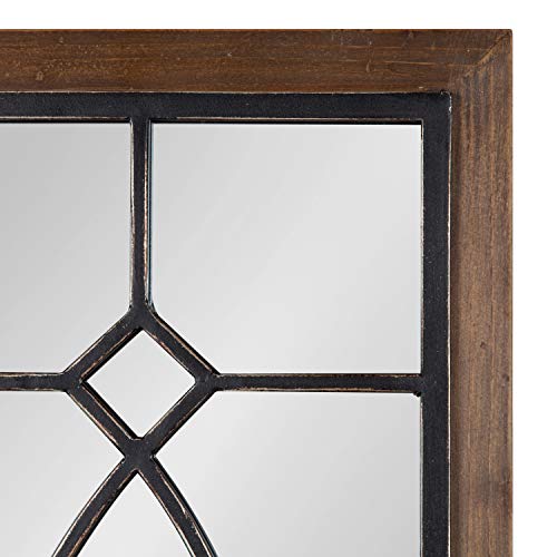 Black Wood and Metal Framed Wall Mirror S6465