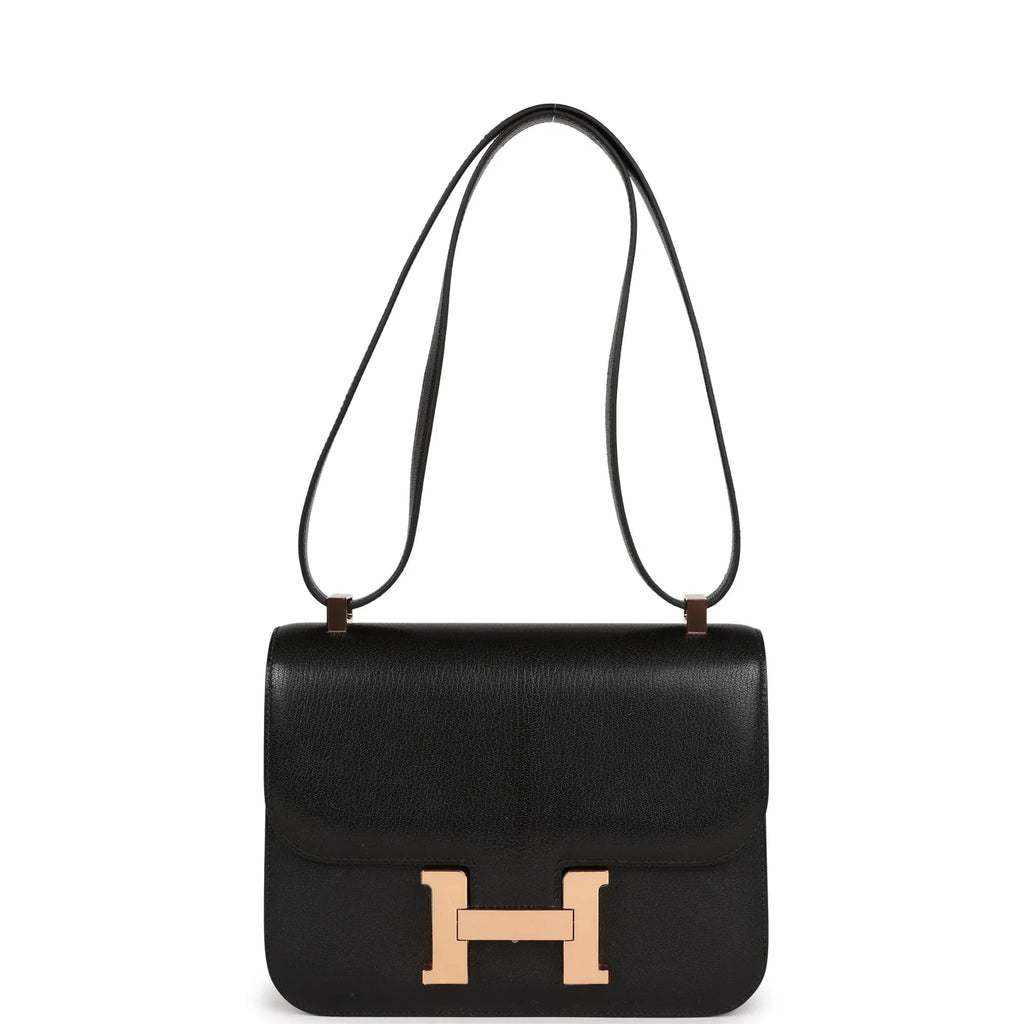 Black Chevre Leather Bag E8411