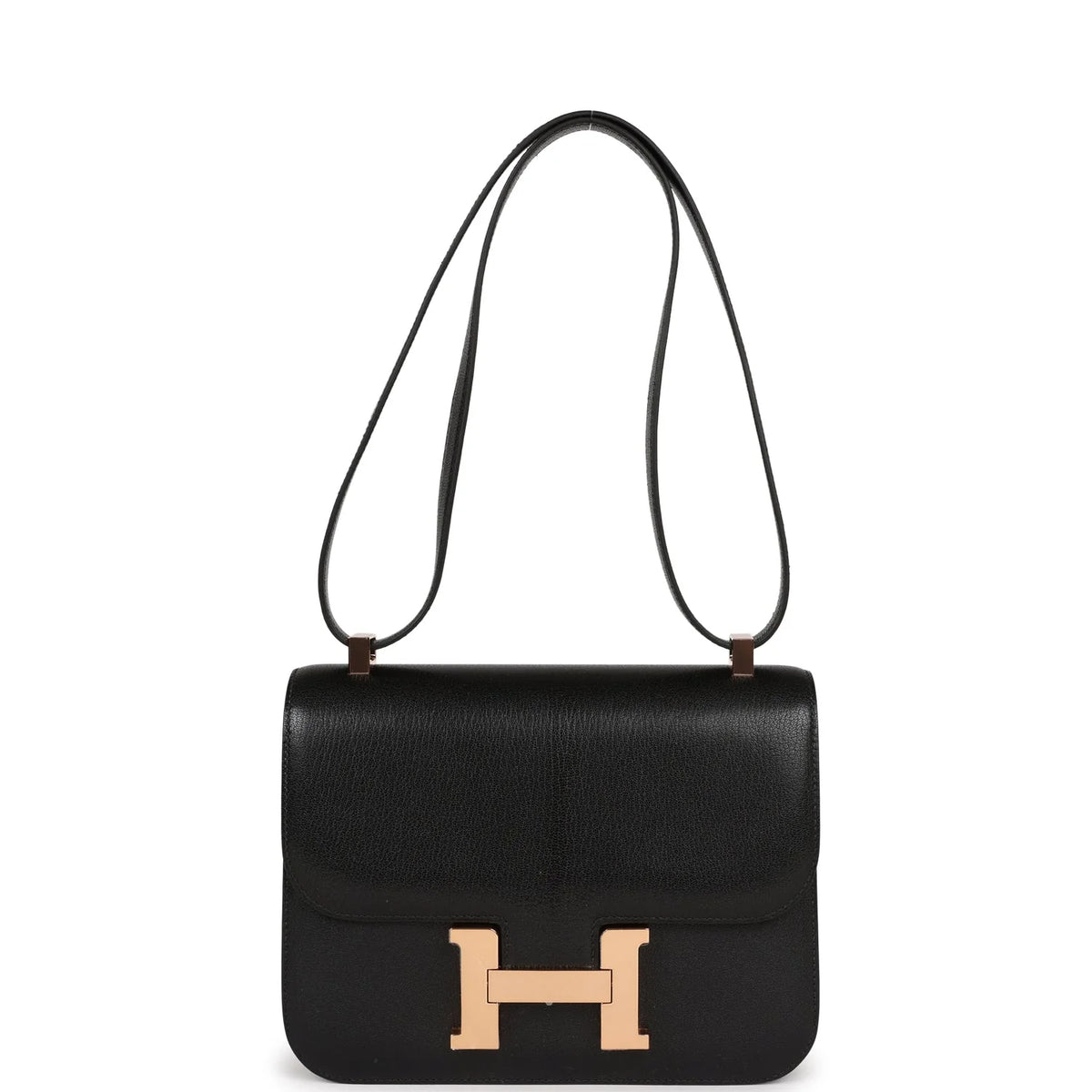 Black Chevre Leather Bag E8411