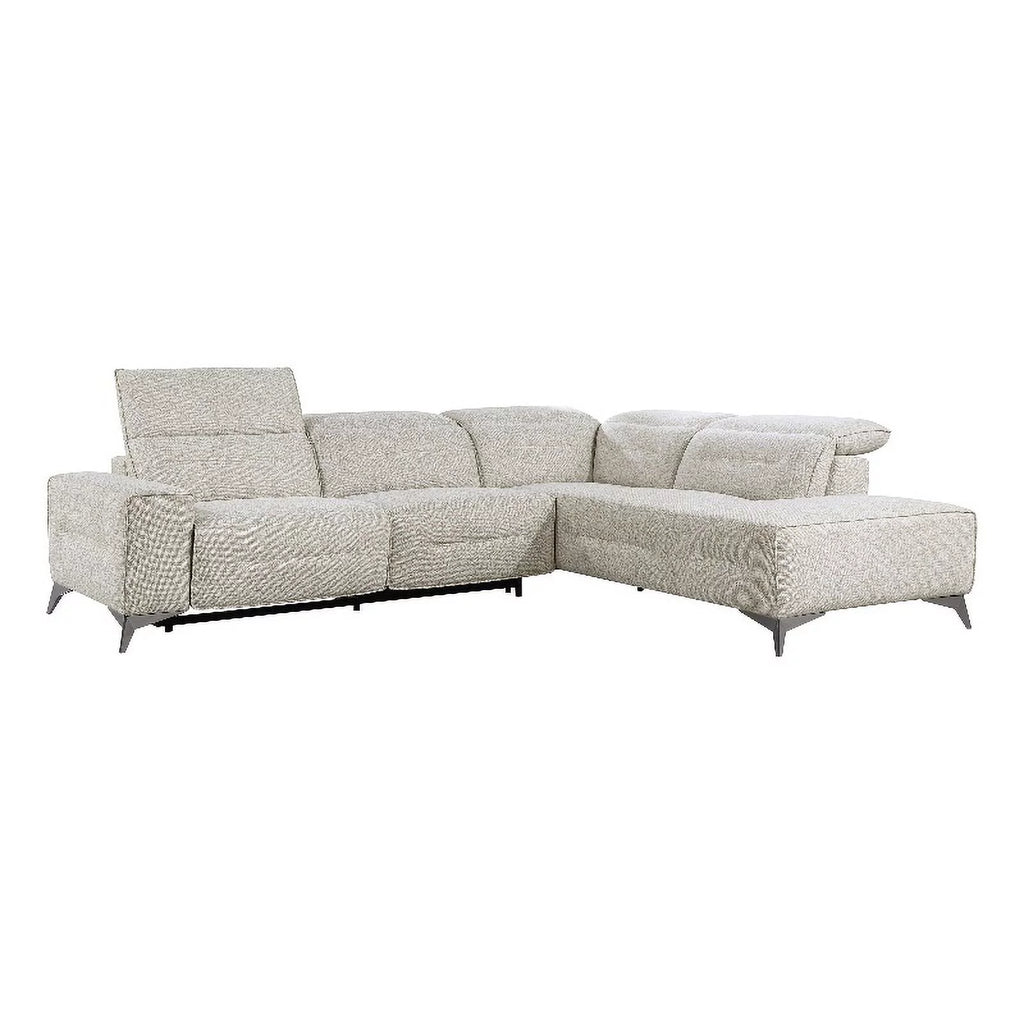 Sand Chenille 2pc Power Sectional with Right Chaise Y195851