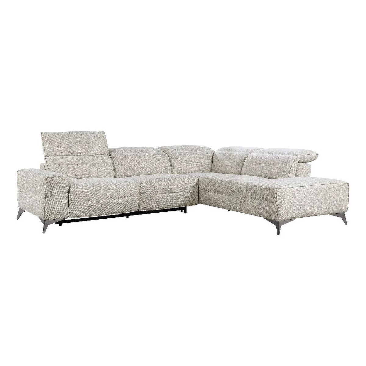 Sand Chenille 2pc Power Sectional with Right Chaise Y195851