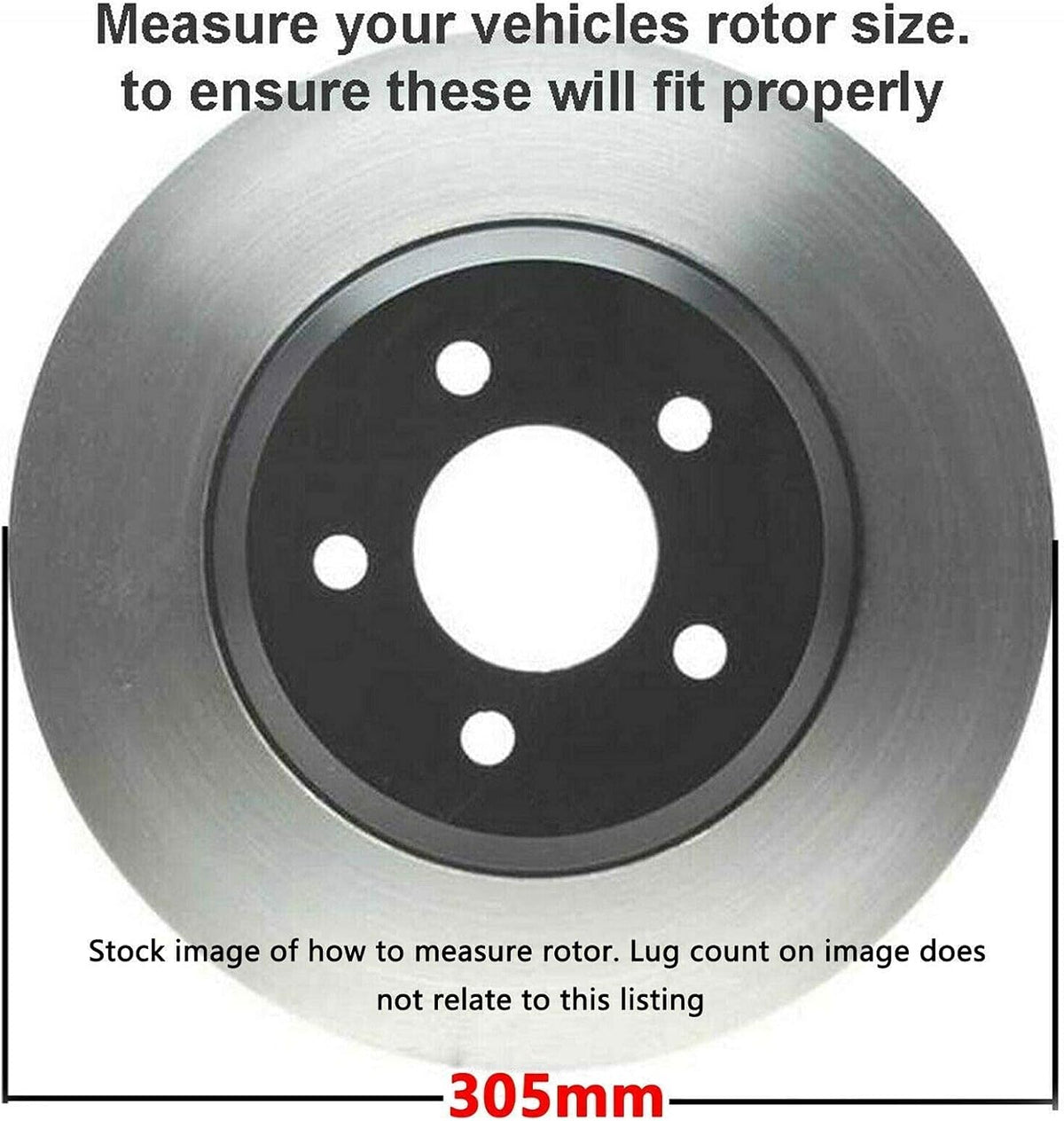 12 Rear Disc Rotors + Ceramic Brake Pads 4pc Set W6807