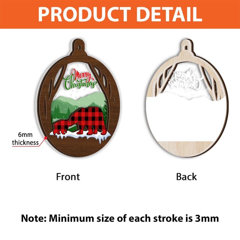 Engraved Wooden and Acrylic Baby's 1st Christmas Ornament 2025 Q7264