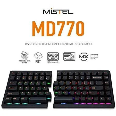 RGB LED Backlit TKL Split Mechanical Keyboard with Cherry MX Red Switch G435613