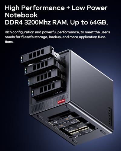 4-Bays Desktop NAS 32GB DDR4 RAM 1TB M.2 NVMe SSD 2.5GbE Network Attached Storage P369705