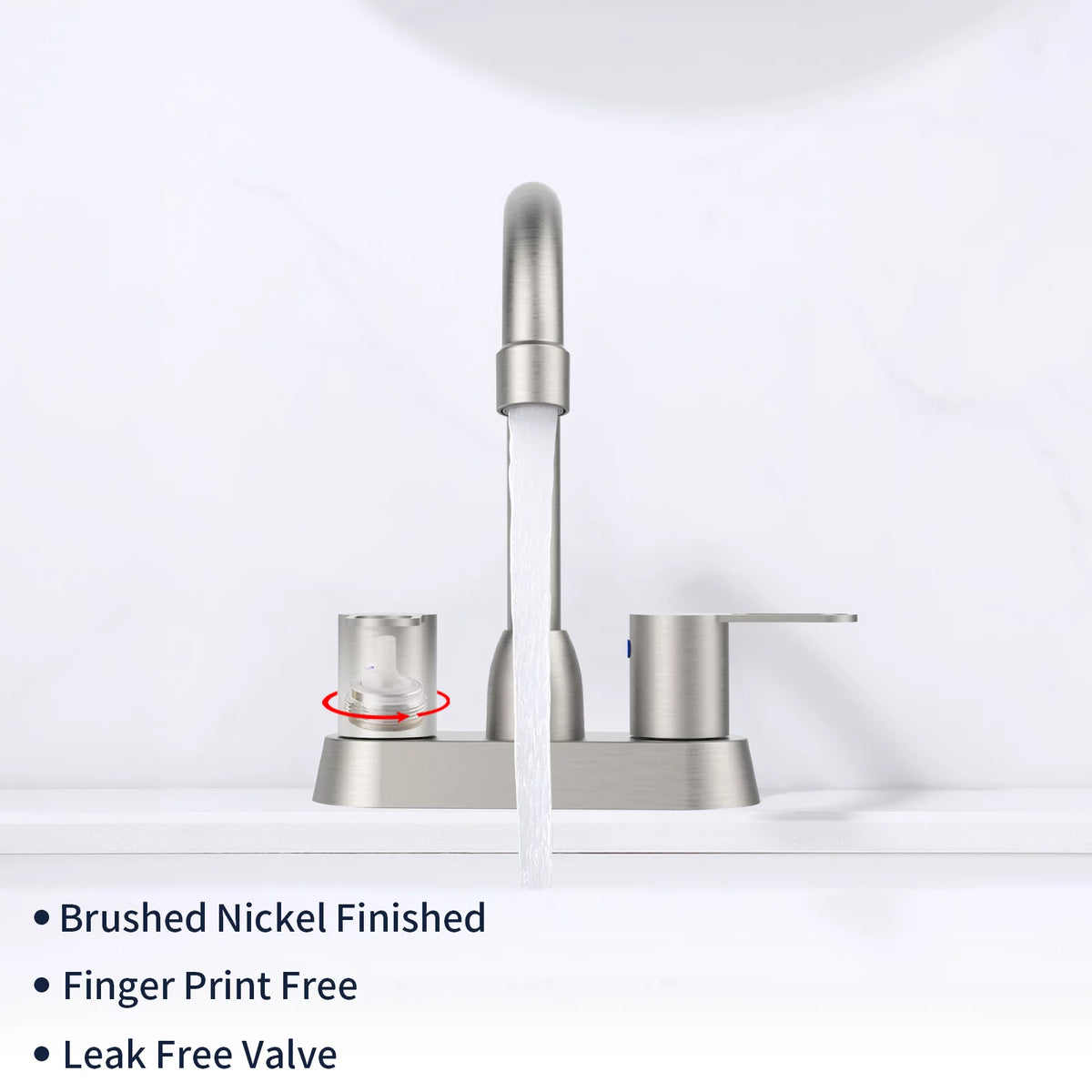 Brushed Nickel 2 Handles Centerset Bathroom Sink Faucet K6386