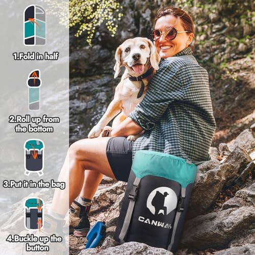 Flannel Sleeping Bag with Compression Sack I349458