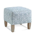 Blue and Cream Stripe Square Ottoman I787