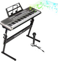 61 Key Portable Digital Keyboard Piano with Stand, Built In Speakers, Microphone and Music Sheet Stand W63416