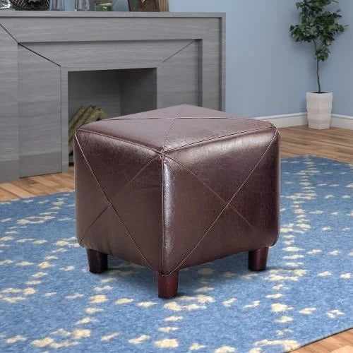 Cube Shaped Ottoman Dark Brown T179849