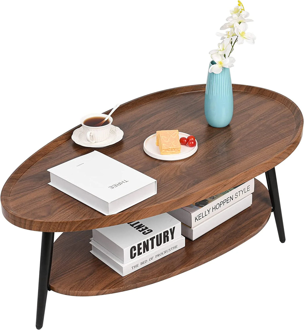 2-Tier Rustic Wood Coffee Table Z56546