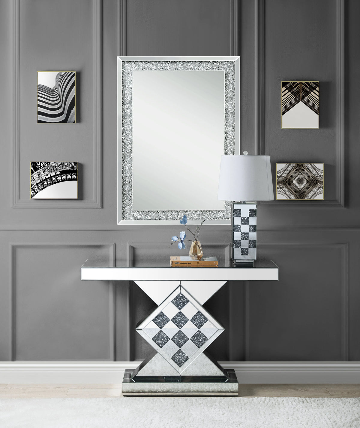 Mirrored Rectangular Console Table J89180