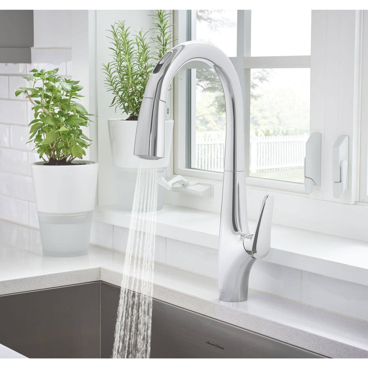 Chrome Hands-Free Pull-Down Kitchen Faucet C7833
