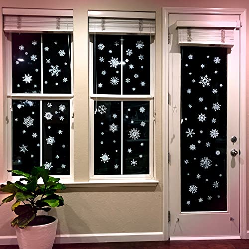 120 PCS Double-Sided Reusable Snowflake Window Clings L76428