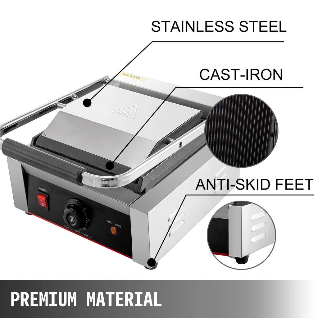 Non-Stick Electric Contact Grill Griddle Panini Press M8940