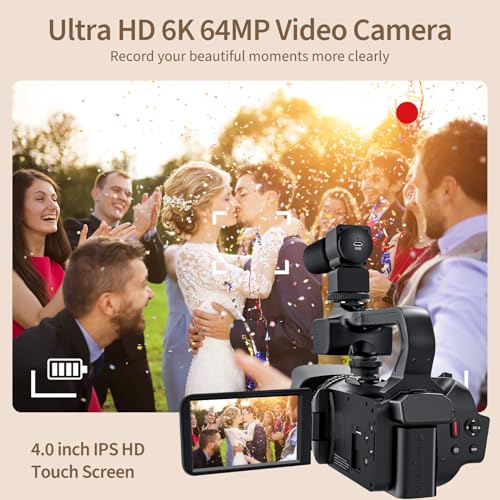 6K 64MP IR Night Vision Digital Camera with 18X Digital Zoom 4.0" Touch Screen WiFi and 64G SD Card D2386
