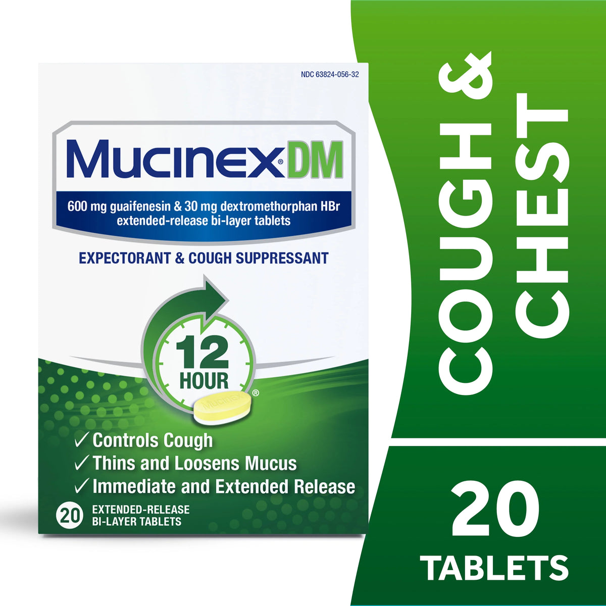 12 Hour DM Cough Medicine, 20 Tablets Y2958