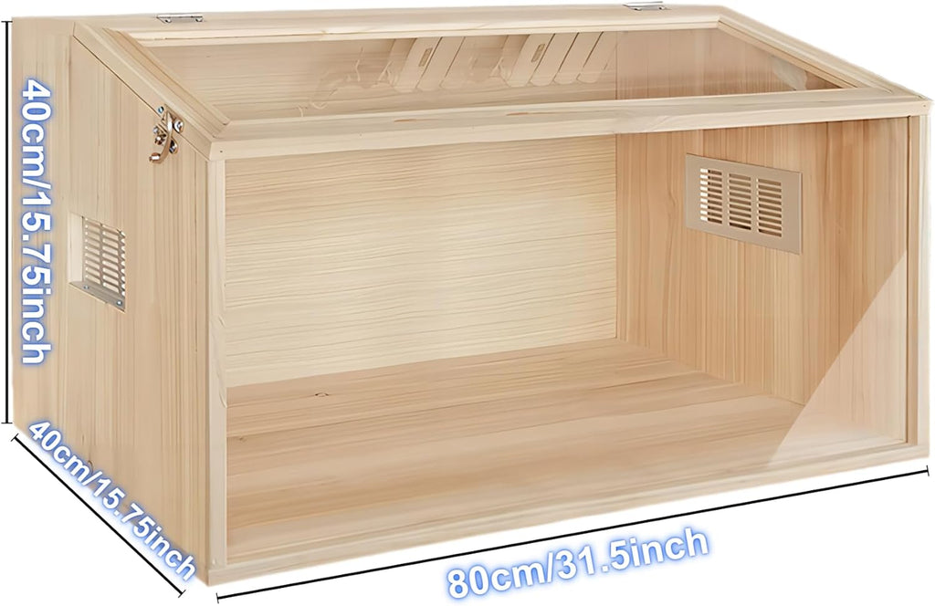 32 Inch Wooden Hamster Cage with Acrylic Sheets V24389