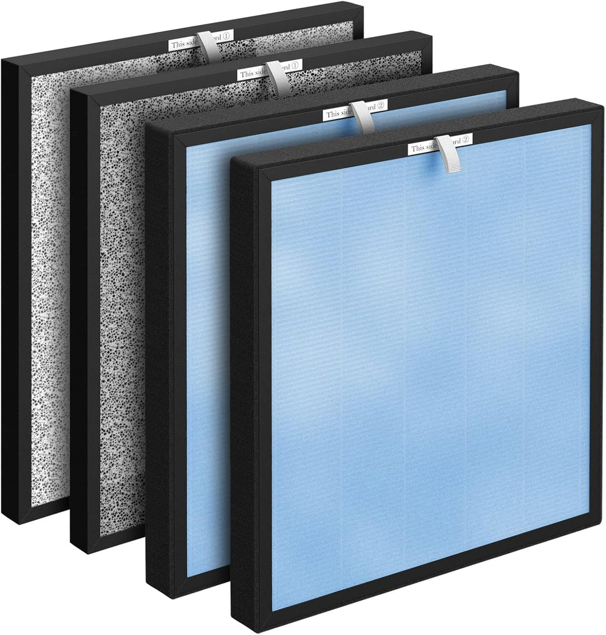 2 Sets Replacement Filters with H13 True HEPA Filter and Activated Carbon Filter X8401