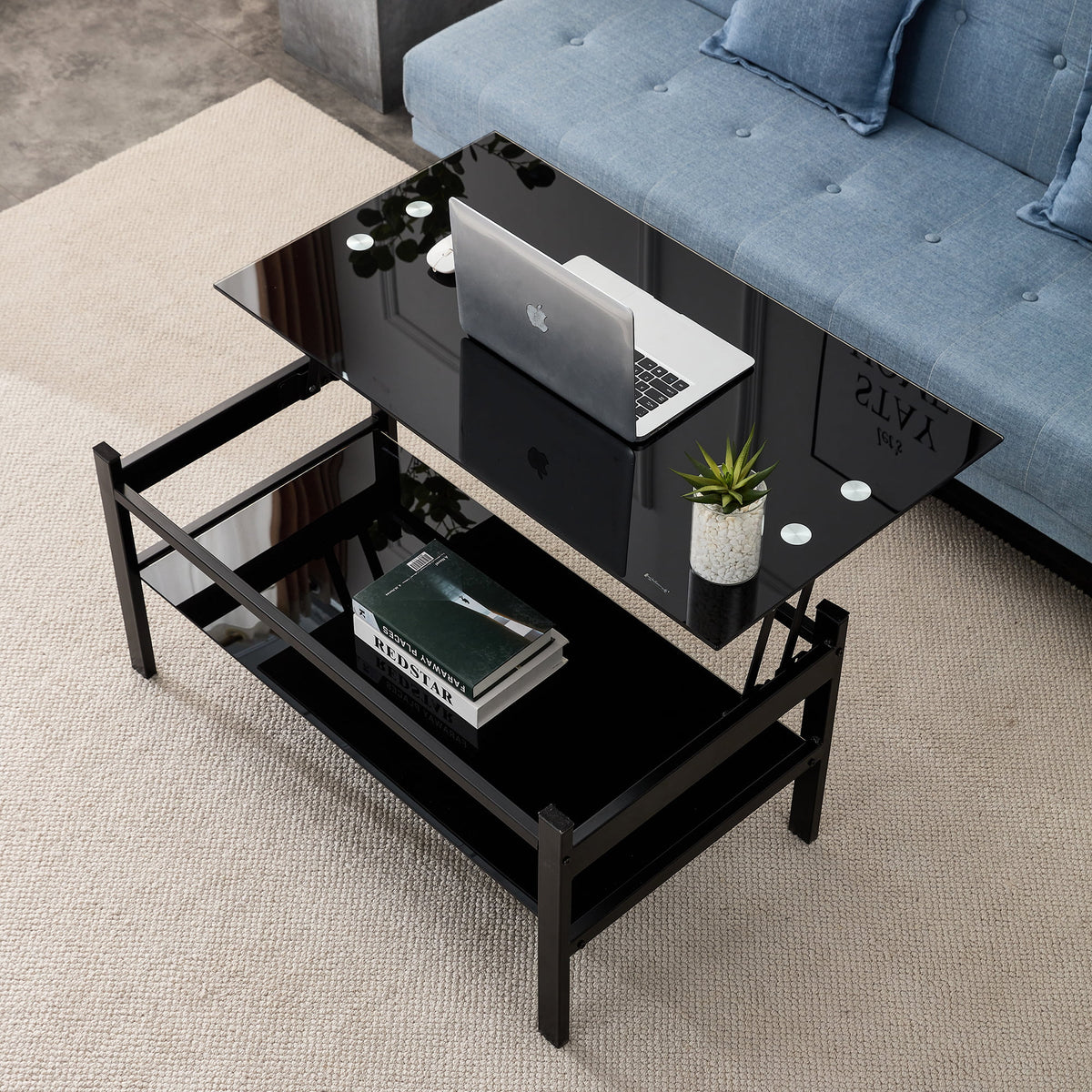 Lift Top Coffee Table with Dual Layers S5542