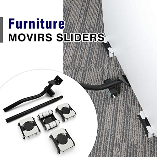 Heavy Duty Furniture Lifter 4 Appliance Roller 880 LBS Load Capacity Wheels Adjustable Height Lifting Tool Lever C22279