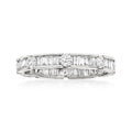 1.00 ct. t.w. Round and Baguette Diamond Eternity Band in 14kt White Gold K74081