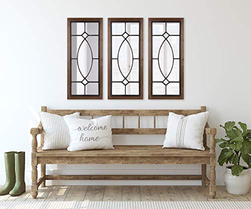 Black Wood and Metal Framed Wall Mirror S6465