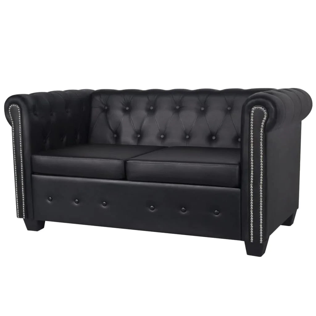 Black 2-Seater Artificial Leather Sofa W818731