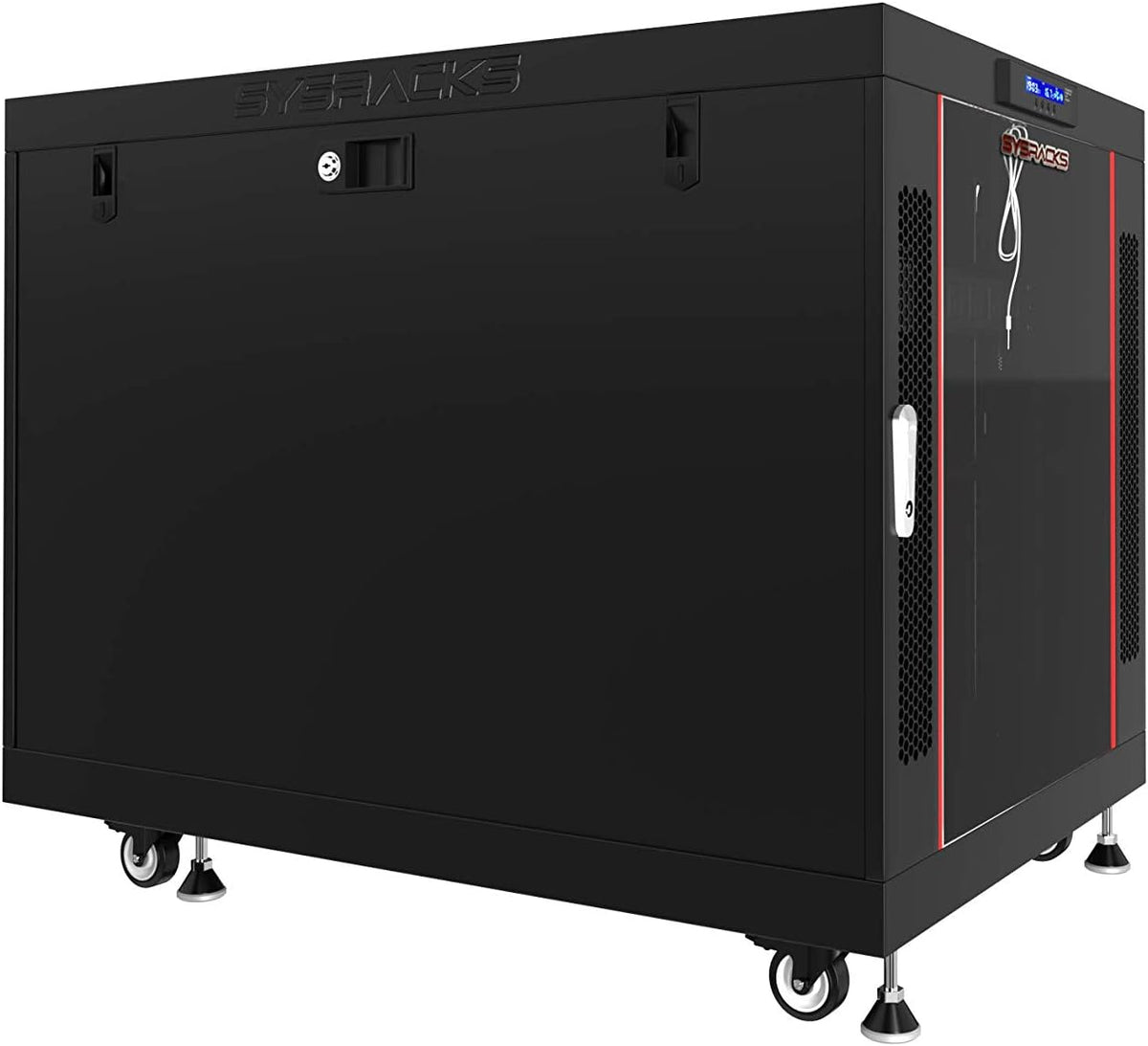 15U 35 inch Deep Server Rack Cabinet Enclosure with Cooling Fans, LCD Screen, Thermostat, PDU, Casters, Shelf D6706