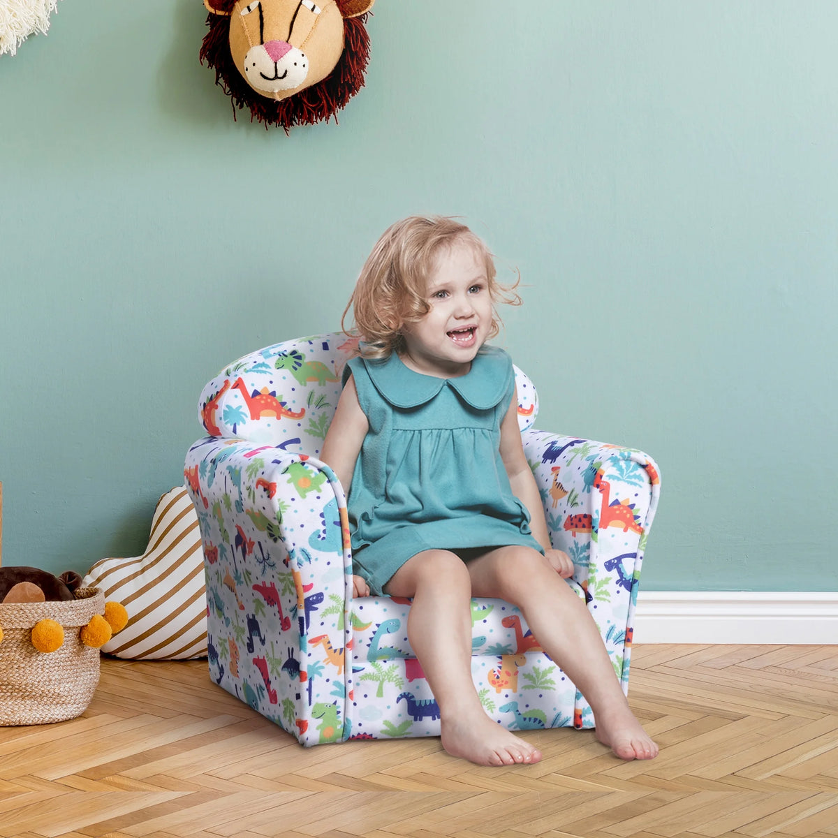 Kid's Sofa Armchair with Dinosaur Design X1523