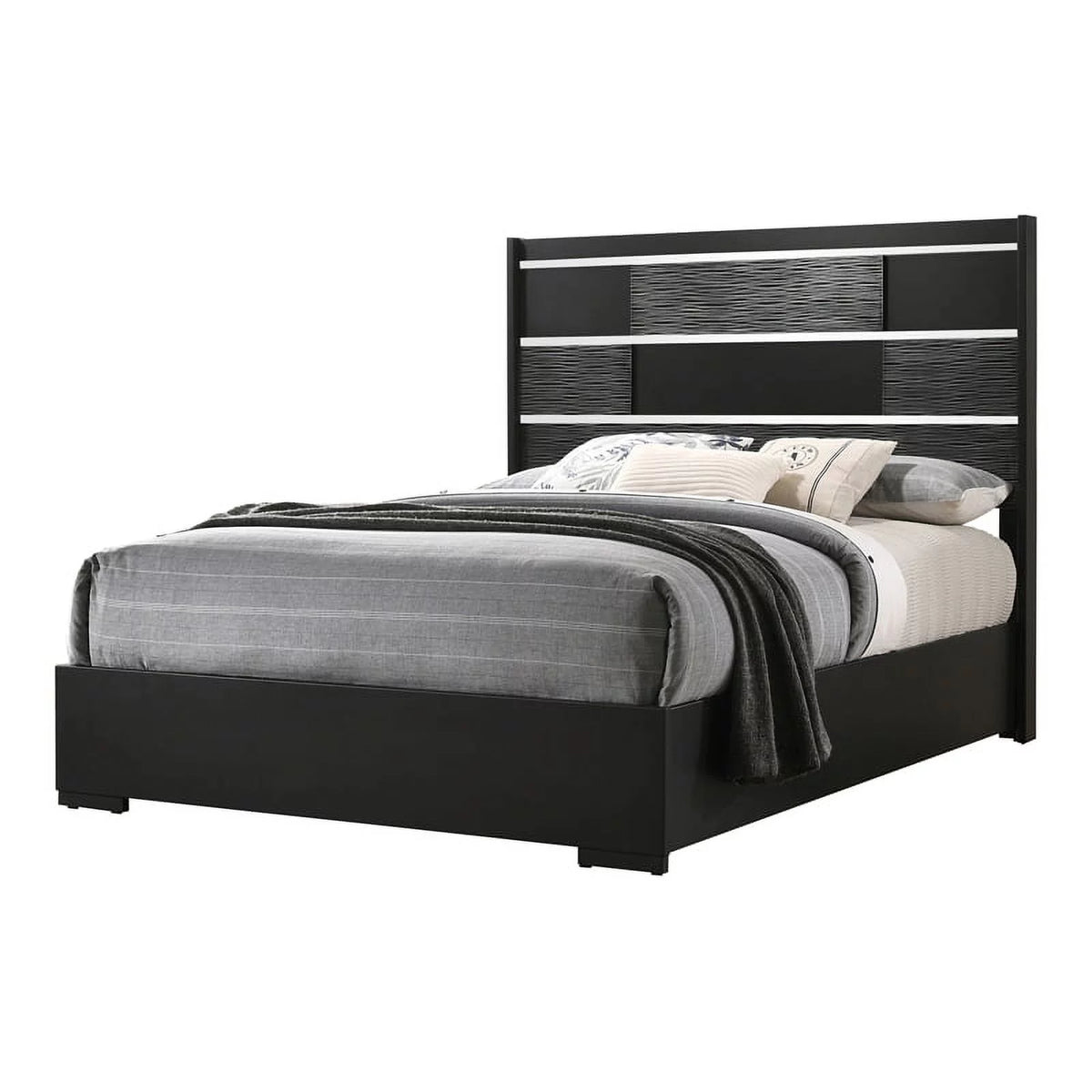 5-piece Eastern King Panel Bedroom Set Black V409597