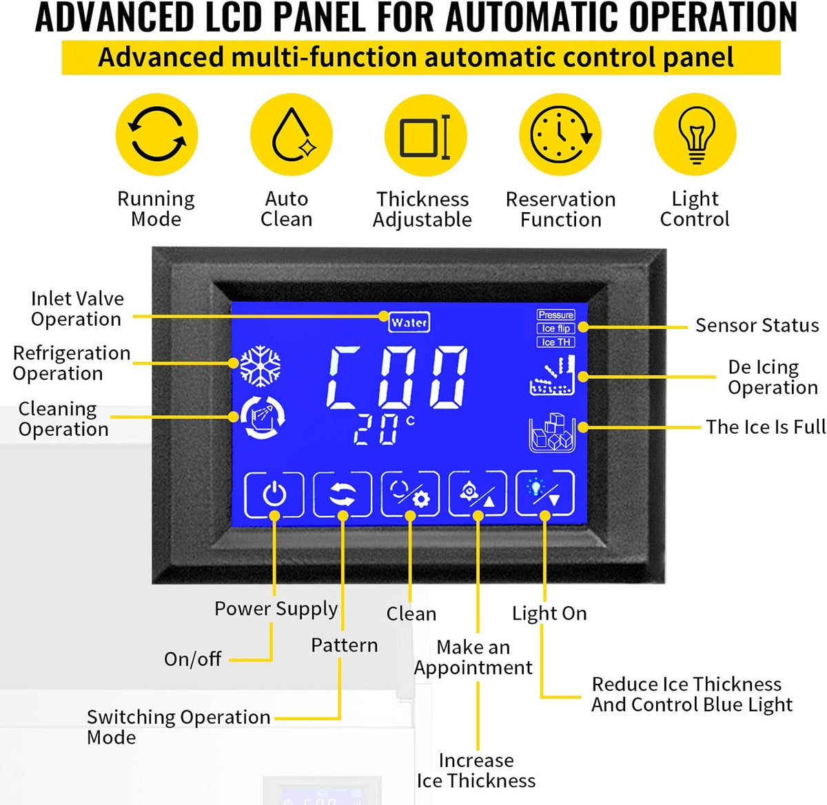 110V Commercial Ice Maker with Stainless Steel Construction L15942