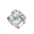925 Sterling Silver Larimar Spinner Ring Z7417
