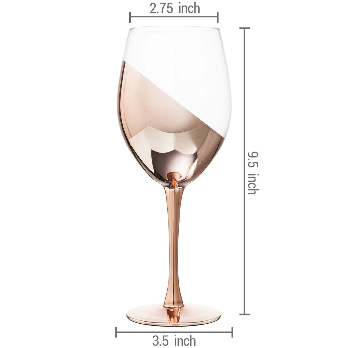 Set of 6 Stemmed Copper-Toned Glasses Q51017