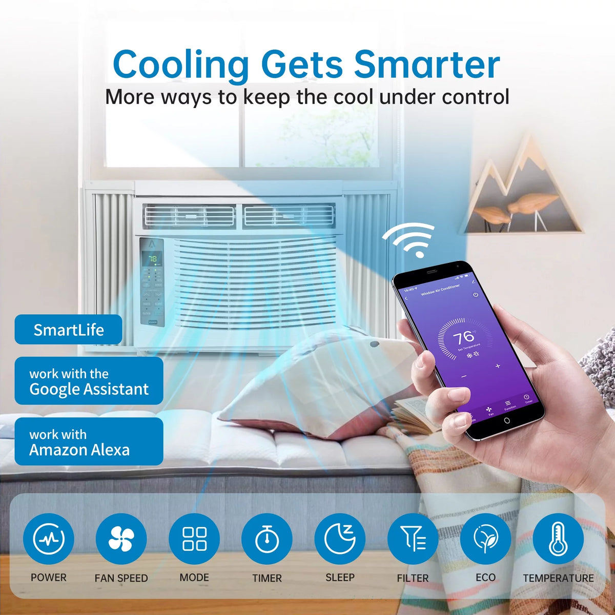 115V Window-Mounted Air Conditioner 6,000 BTU with Remote/APP Control Z907498