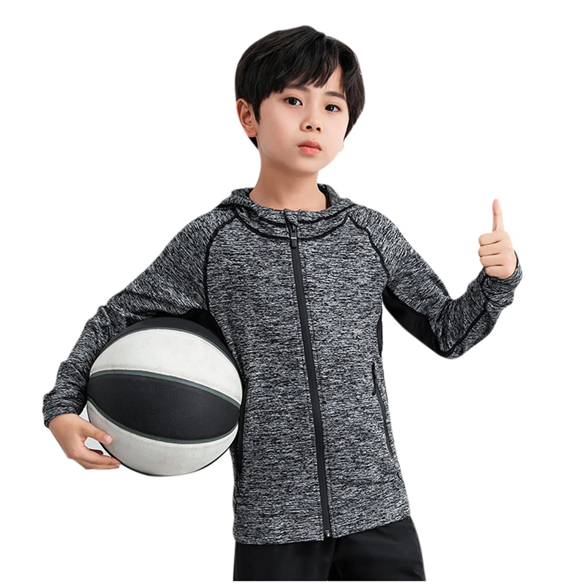 Grey Boys Zip Up Sweatshirt V9358