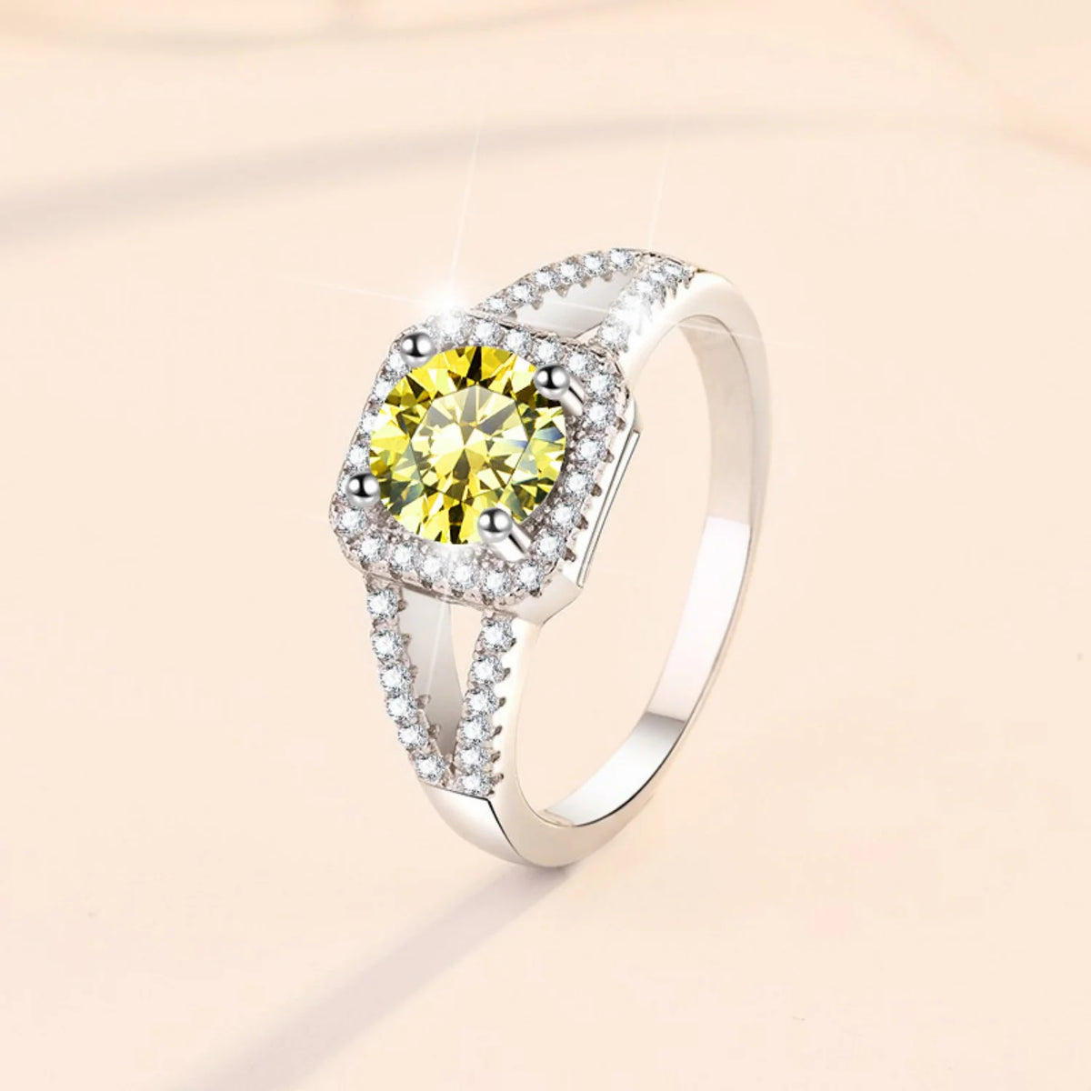 1ct Round Cut Moissanite Engagement Ring S925 Sterling Silver X1823