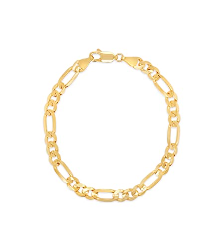 14k Gold Figaro Link Chain Bracelet L9703