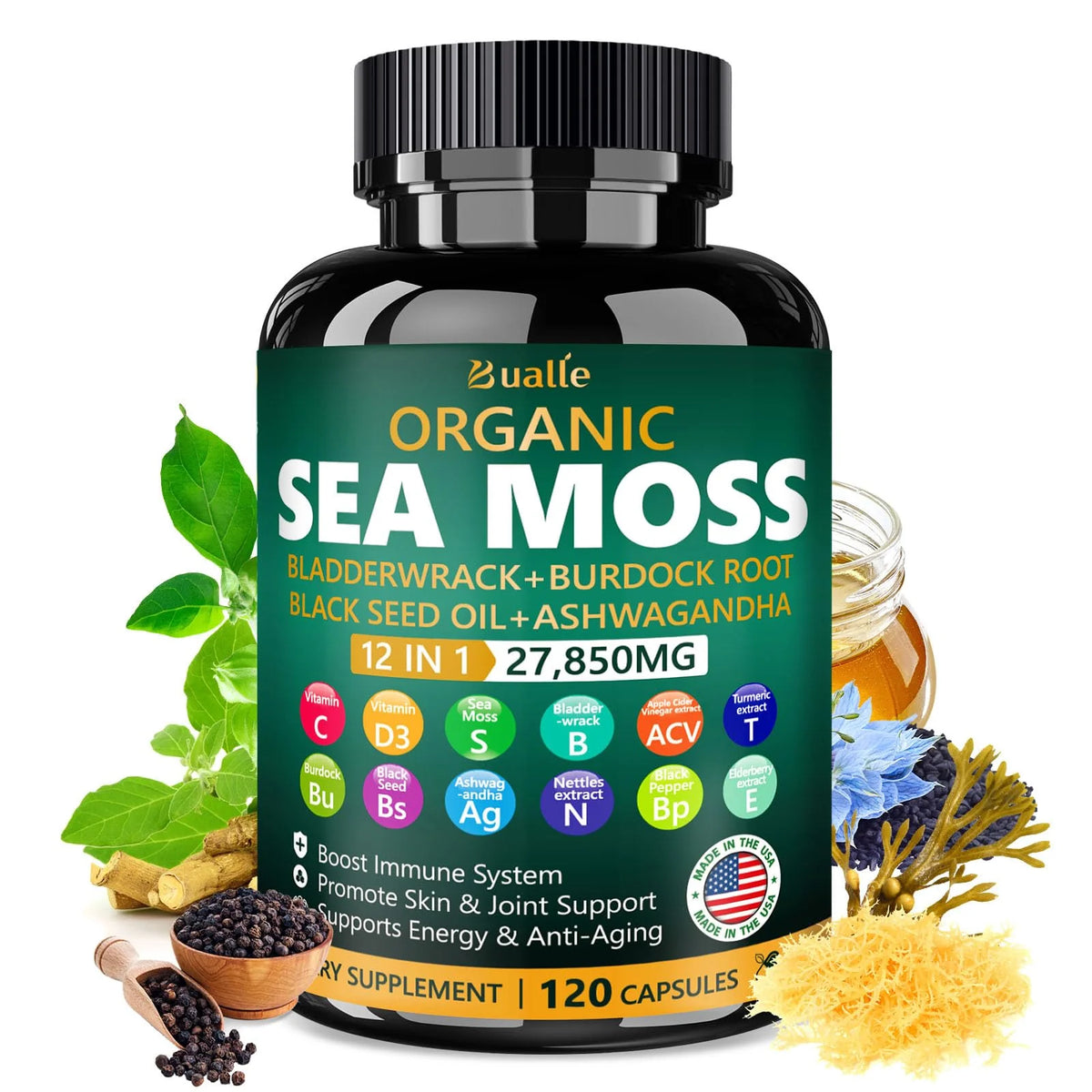 Organic Sea Moss Capsules 120 Capsules H6819