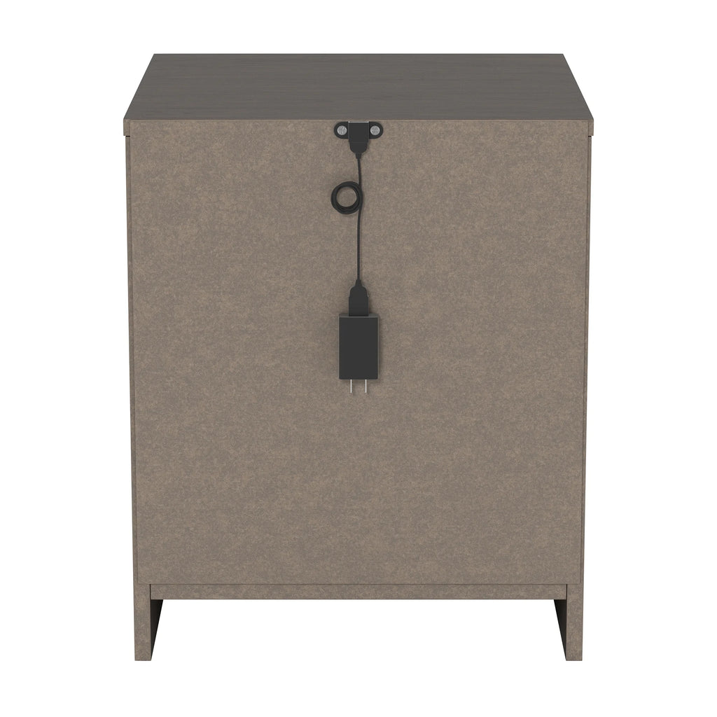 Espresso Low Profile Nightstand with 2 Drawers and USB L658792